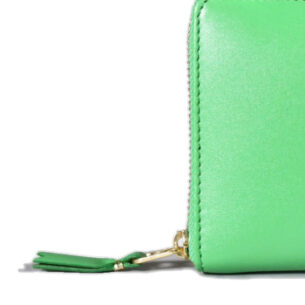 Color Plain Leather Wallet Green