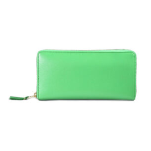Color Plain Leather Wallet Green