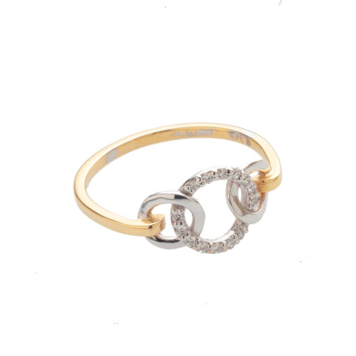 Triplet Gold Ring with Diamonds