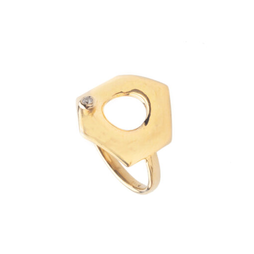Hexagon Sinlge Diamond Ring