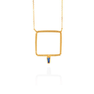 Square Pendant with Sapphire