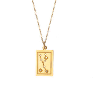 Taurus Card Necklace with Diamonds