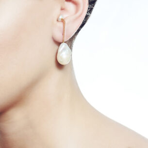 Single Earring with Baroque Pearl