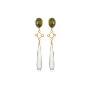 Drop Earrings with Vesonite & Lemon Quartz