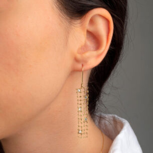 Sapphire Vertical Net Earrings