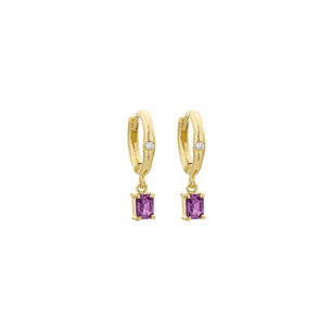 Persephone Hoop Earrings with Pink Sapphires & Diamonds