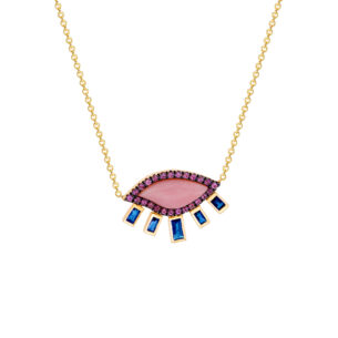 Muses Necklace with Pink Opal, Rubies & Sapphires