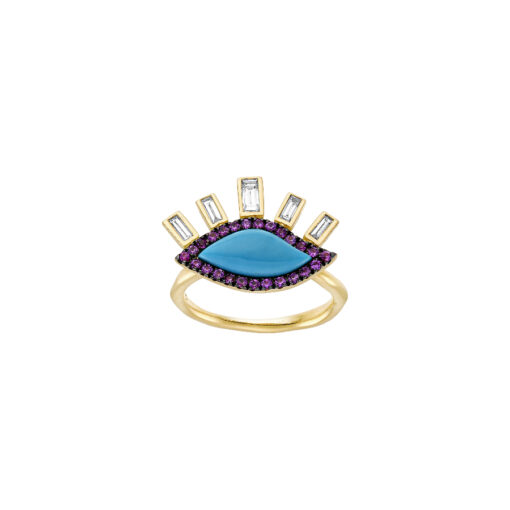 Muses Ring with Turquiose, Sapphires & Diamonds