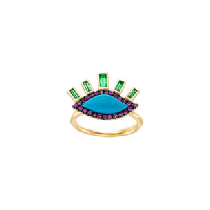 Muses Ring with Turquiose, Sapphires & Emeralds