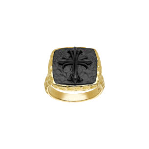 Orpheus Cross Ring with Onyx