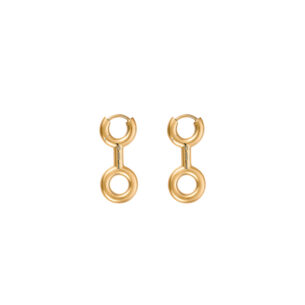 Binary Chain Earrings in Vermeil