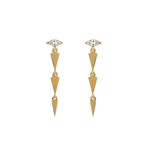 Ava Triple Spike Marquise Diamond Earrings