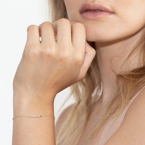 Iris Bracelet with White Diamond and Saphhires
