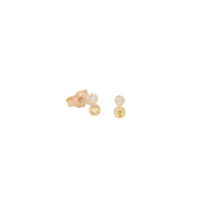 Aphroditi Stud Earrings with Yellow Sapphires and White Diamonds