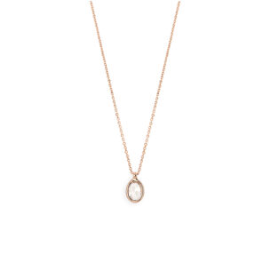 Shooting Star Oval Necklace in Rose Gold