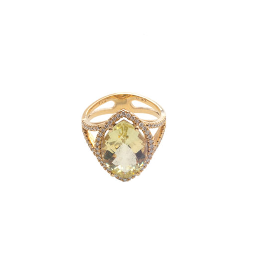 Gold Ring with Diamonds and Citrine Orofasma