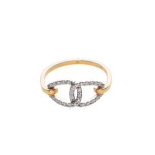 Circles Gold Ring with Diamonds Orofasma