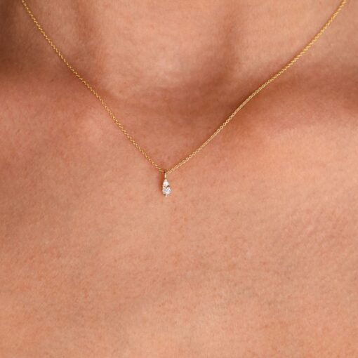 Gia Tiny Necklace with White Diamonds