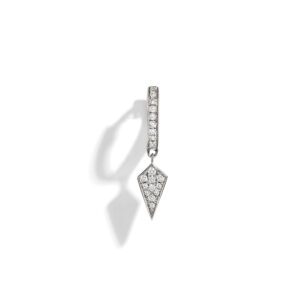 Small Hoop Stairway Earring with Diamonds Statement