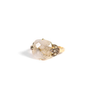 Leaves White Sapphire with Diamonds Ring Oona