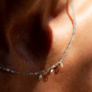 Grey Diamond Beads Necklace Oona