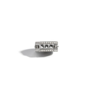 Silver Ring Rockaway Picots with Diamonds Statement