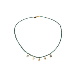 Green Cubed Diamond Beads Necklace with Diamonds Oona