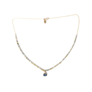 Multicolour Diamond Beads Necklace with Sapphire Oona