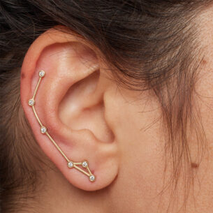 Pisces Triangle Single Earring with Diamonds Pari