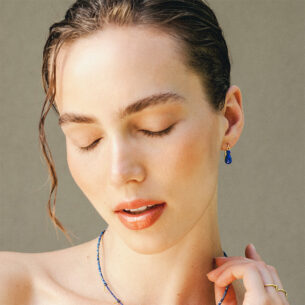 Small Drop Earrings with Lapis Christina Soubli