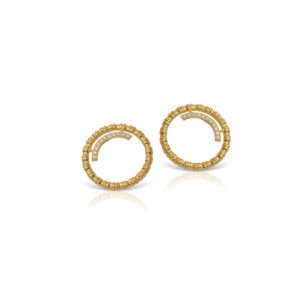 Chiwara Round Earrings with Diamonds Lalaounis