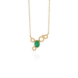 Necklace with Emerald and Diamond Christina Soubli