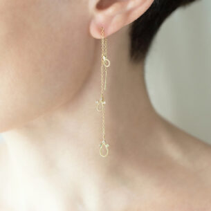 Chain Single Earring with Diamonds Christina Soubli