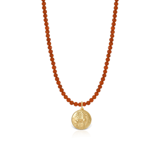Necklace with Faceted Carnelian Beads and Deer Motif Ilias Lalaounis