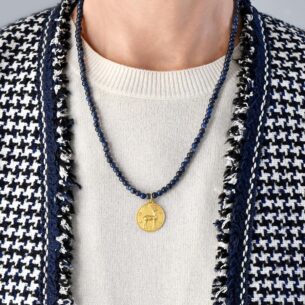 Necklace with Sodalite Beads and Deer Motif Ilias Lalaounis