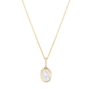 Thetis Necklace with Moonstone and Diamonds Eikosi Dyo