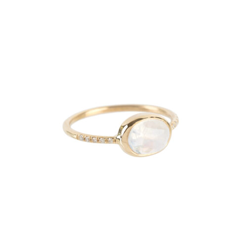 Thetis Ring with Moonstone and Diamonds Eikosi Dyo