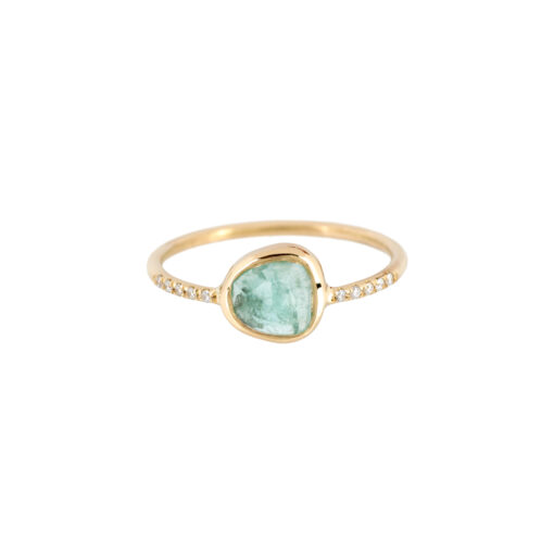 Thetis Ring with Emerald and Diamonds Eikosi Dyo