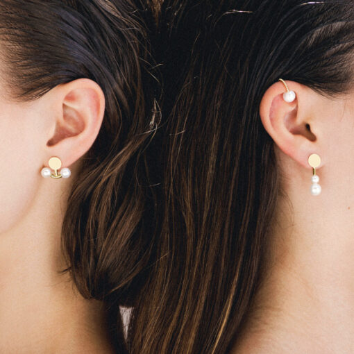 Molecule Ear Studs with Pearls Christina Soubli