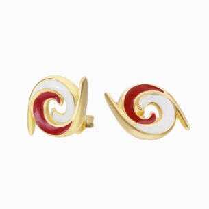 The Whispers Red Enameled Earrings Vicky Shawe