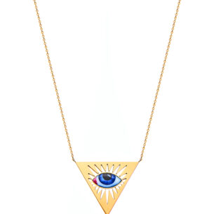 Isida Petit Bleu Necklace with a Small Blue Enameled Eye Lito