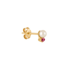 Pearl and Ruby Stud Earring