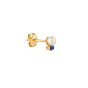 Pearl and Sapphire Stud Earring